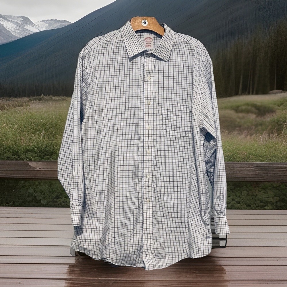 Brooks Brothers Shirt‎ Button Up Non Iron Madison men's Striped 16.5 / 32